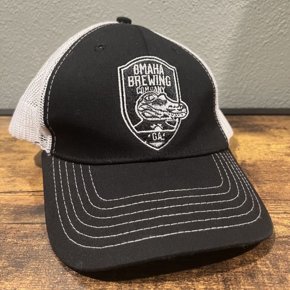 Omaha Brewery & Distillery Black Cap America Strapback Hat Cap Omaha Georgia
